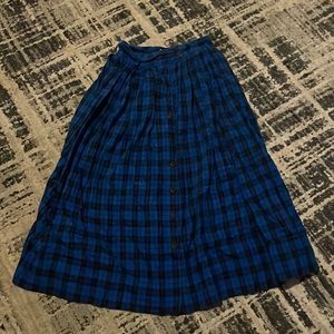 Liz Claiborne Blue Plaid Skirt